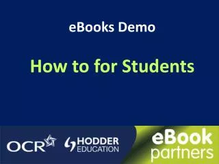 eBooks Demo How to for Students