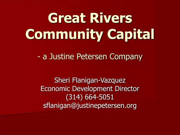 great rivers community capital a justine petersen company