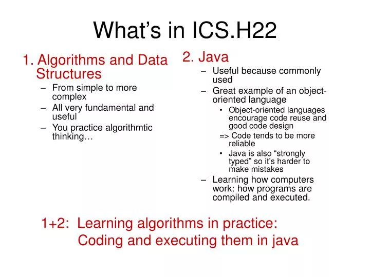 what s in ics h22