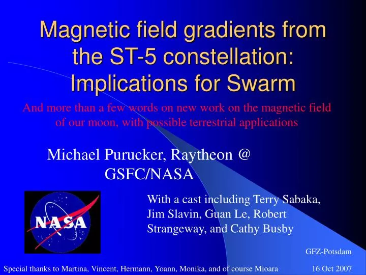 magnetic field gradients from the st 5 constellation implications for swarm