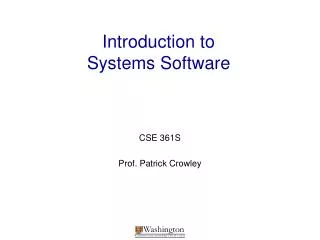 Introduction to Systems Software