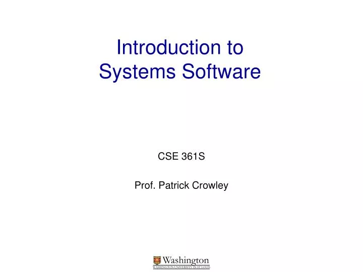 introduction to systems software