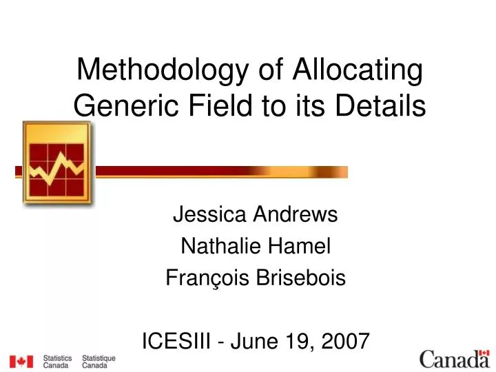 methodology of allocating generic field to its details