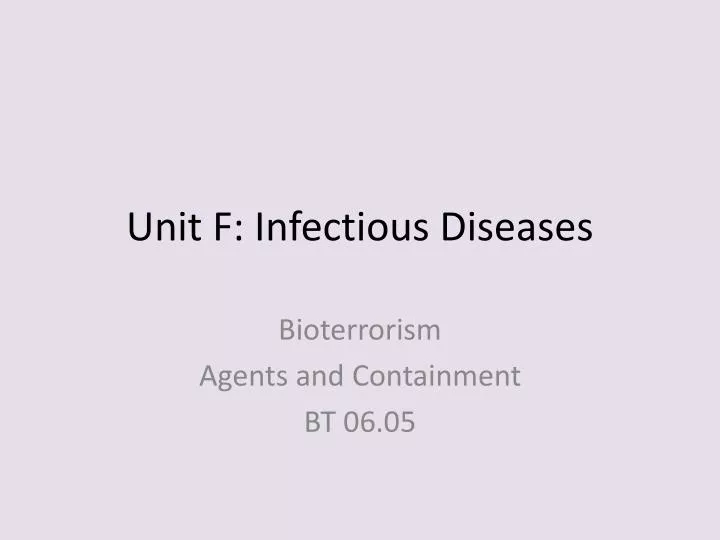 unit f infectious diseases