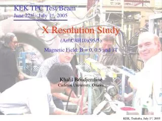 KEK TPC Test Beam June 22 nd - July 1 st , 2005