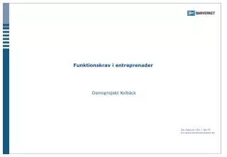 funktionskrav i entreprenader