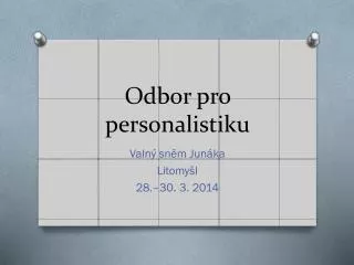 odbor pro personalistiku