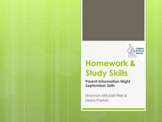 Homework &amp; Study Skills
