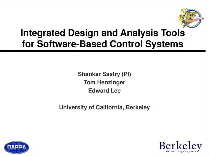 integrated design and analysis tools for software based control systems