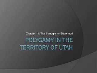 Polygamy in the Territory of Utah