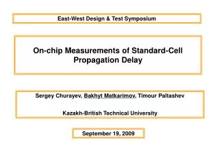 On-chip Measurements of Standard-Cell Propagation Delay