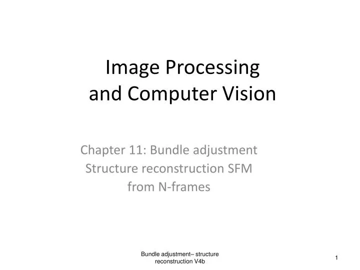 image processing and computer vision