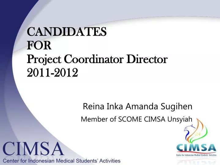 candida tes for project coordinator director 201 1 201 2