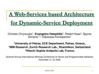 A Web-Services based Architecture for Dynamic-Service Deployment