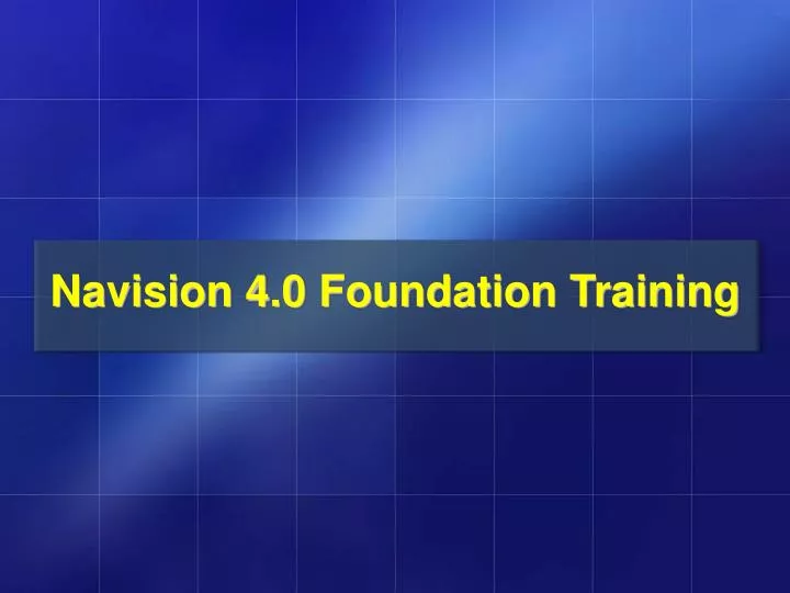 navision 4 0 foundation training
