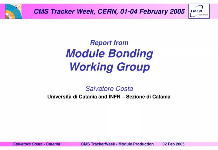 report from module bonding working group