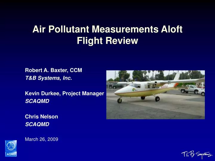 air pollutant measurements aloft flight review