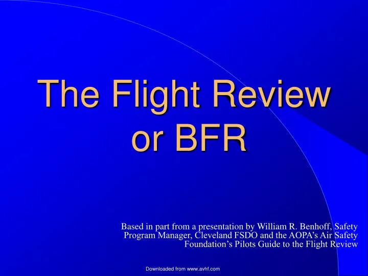 the flight review or bfr