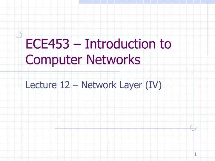 ece453 introduction to computer networks