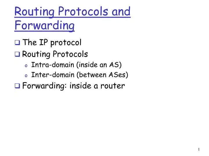 routing protocols and forwarding