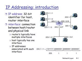 IP Addressing: introduction
