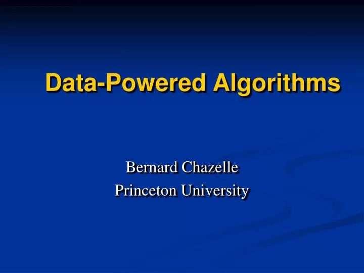 data powered algorithms