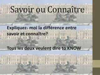 savoir ou conna tre