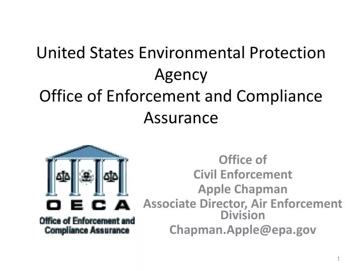 united states environmental protection agency office of enforcement and compliance assurance