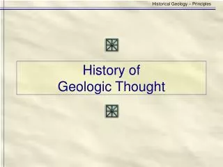 History of Geologic Thought