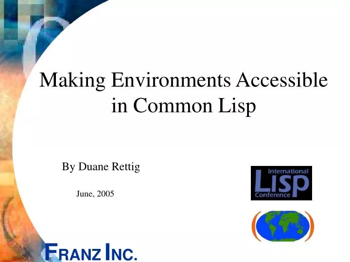 making environments accessible in common lisp