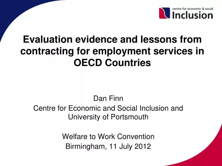 evaluation evidence and lessons from contracting for employment services in oecd countries