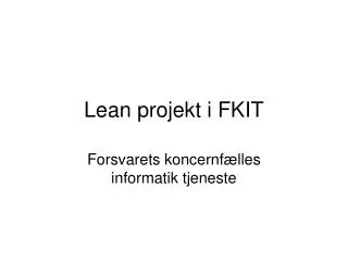 lean projekt i fkit