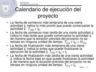 calendario de ejecuci n del proyecto