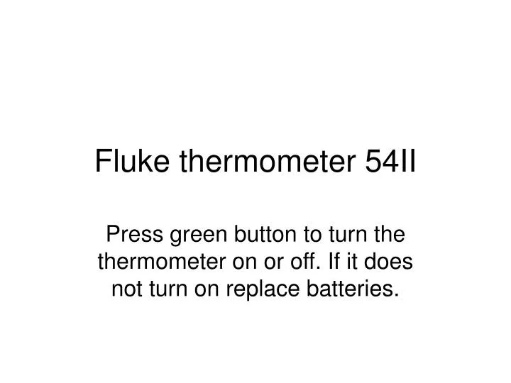 fluke thermometer 54ii