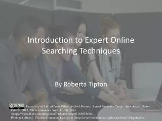 Introduction to Expert Online Searching Techniques