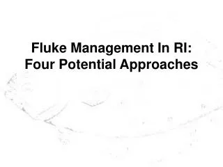 Fluke Management In RI: Four Potential Approaches
