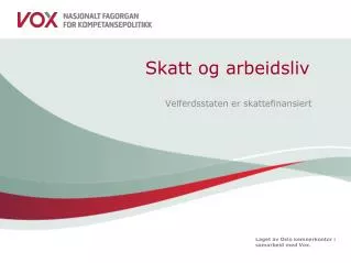 skatt og arbeidsliv
