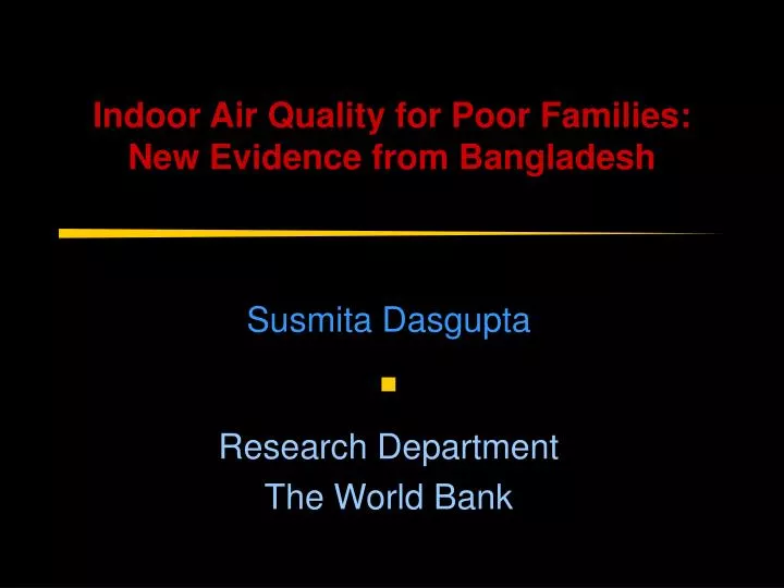 indoor air quality for poor families new evidence from bangladesh