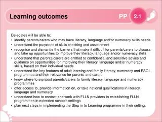 Learning outcomes