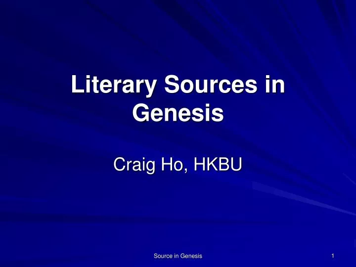 literary sources in genesis