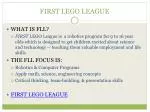FIRST LEGO LEAGUE - slide 1