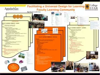 Facilitating a Universal Design for Learning Faculty Learning Community Nigel Davies &amp; Leslie Cook