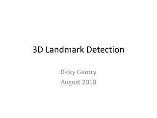 3D Landmark Detection