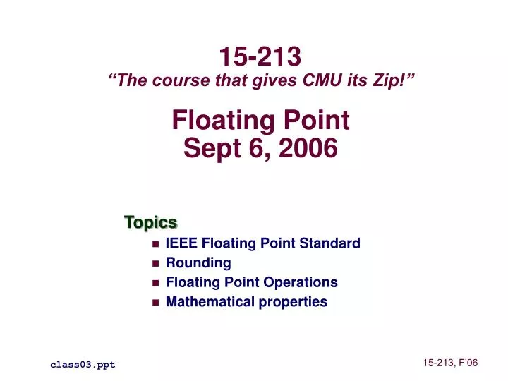 floating point sept 6 2006