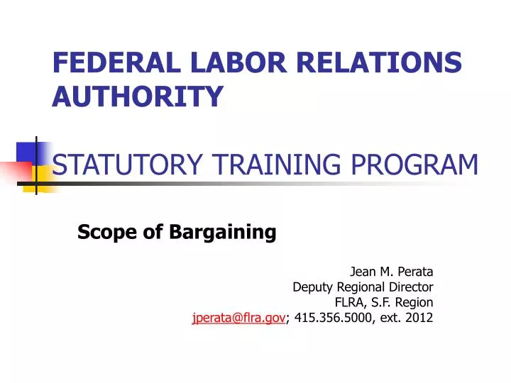 federal labor relations authority statutory training program