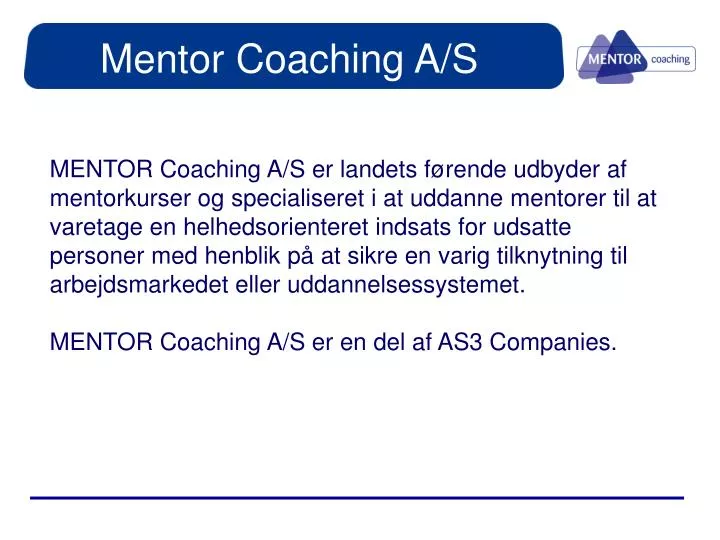 mentor coaching a s