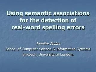 Using semantic associations for the detection of real-word spelling errors