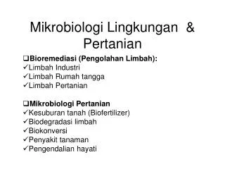 mikrobiologi lingkungan pertanian