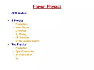 Flavor Physics