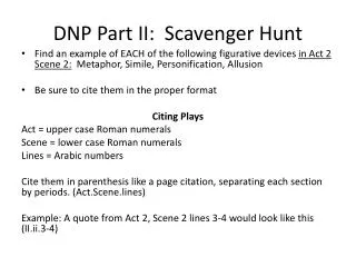 DNP Part II: Scavenger Hunt